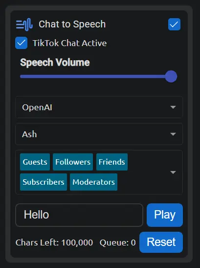 Chat voiceover demo